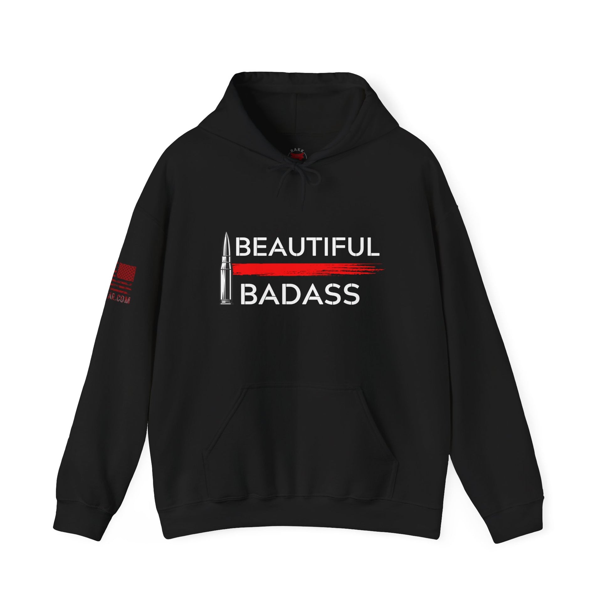 Rakkgear Beautiful Badass Heavy Hoodie in black