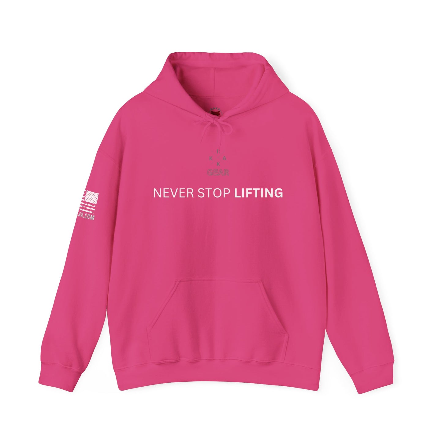 Rakkgear Women's Never Stop Lifting Heavy Hoodie in pink