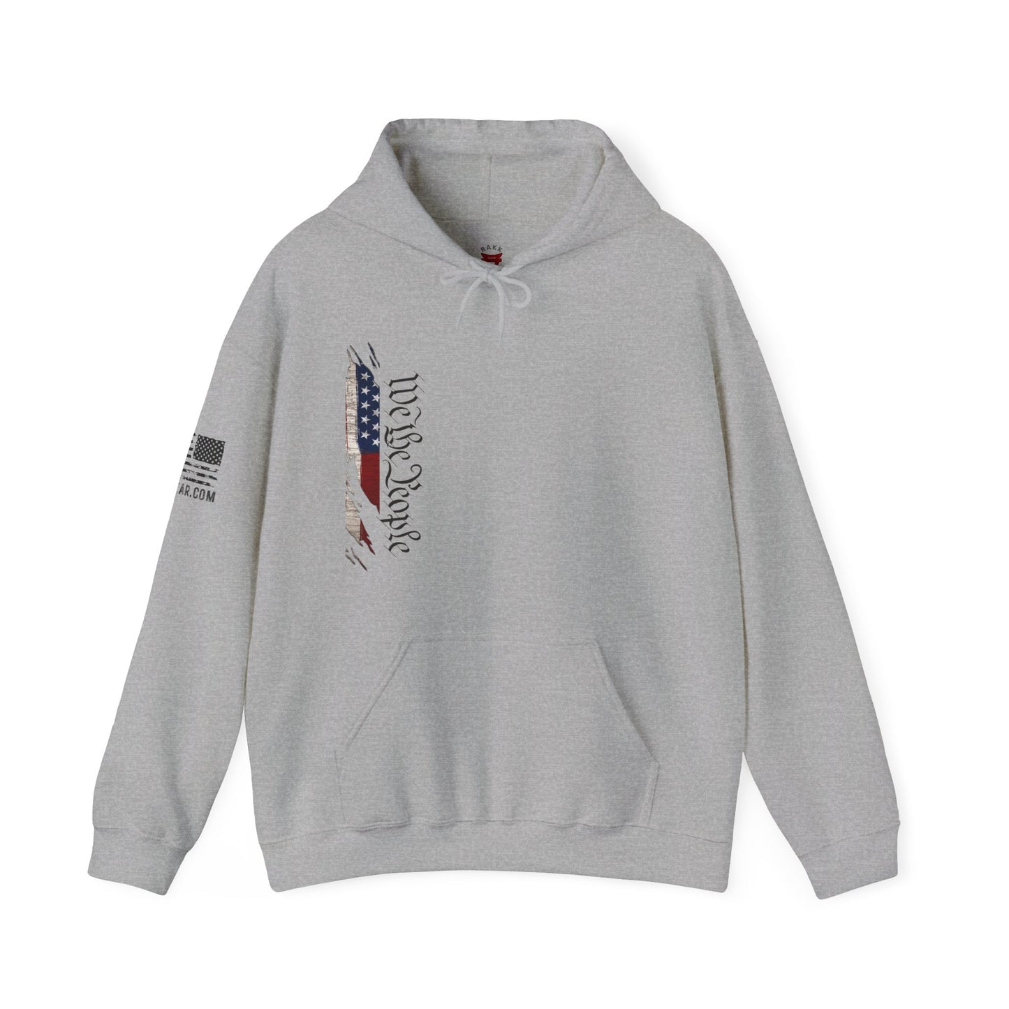 Rakkgear We The People Vertical Flag Heavy Hoodie in grey