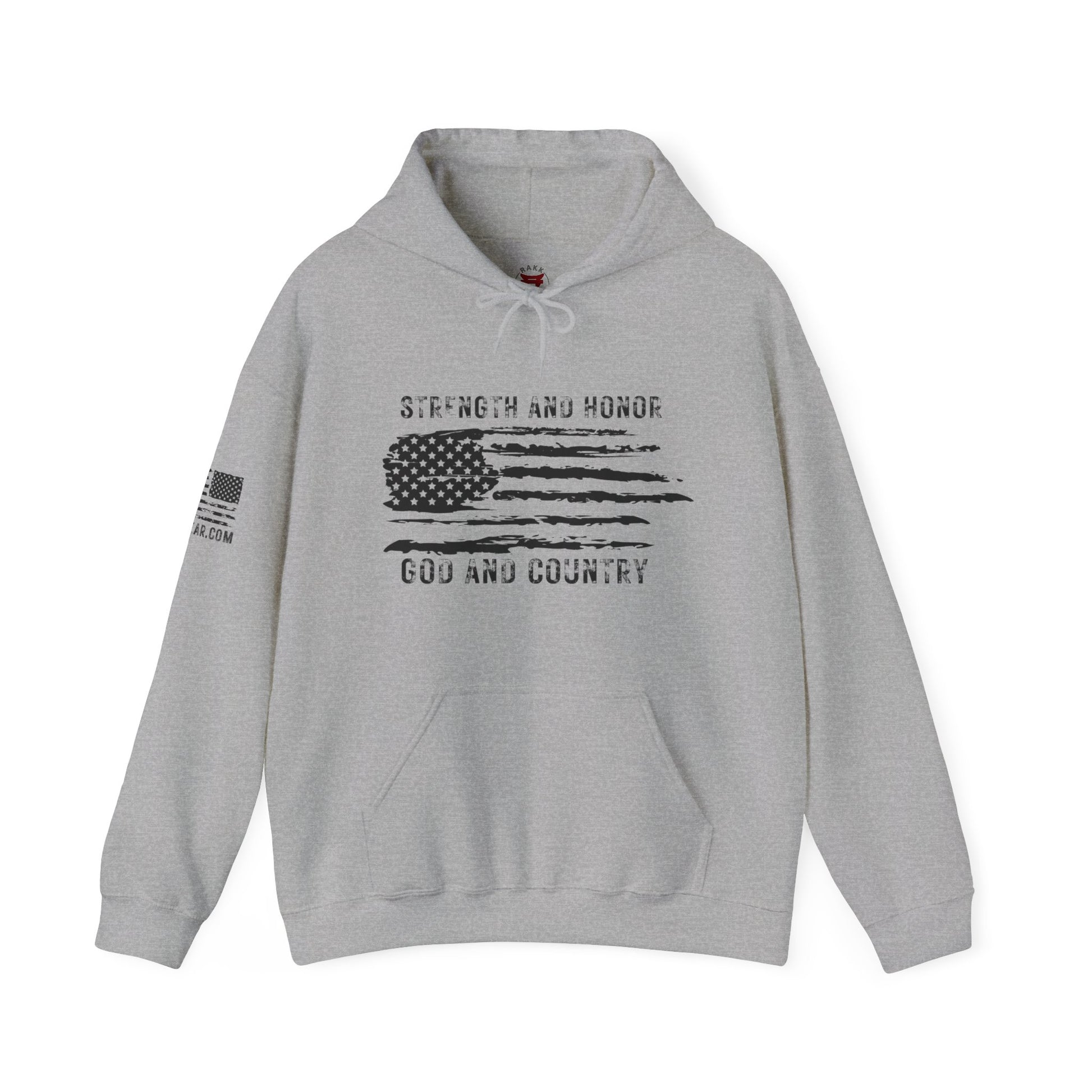 Rakkgear GOD and Country Heavy Hoodie in grey