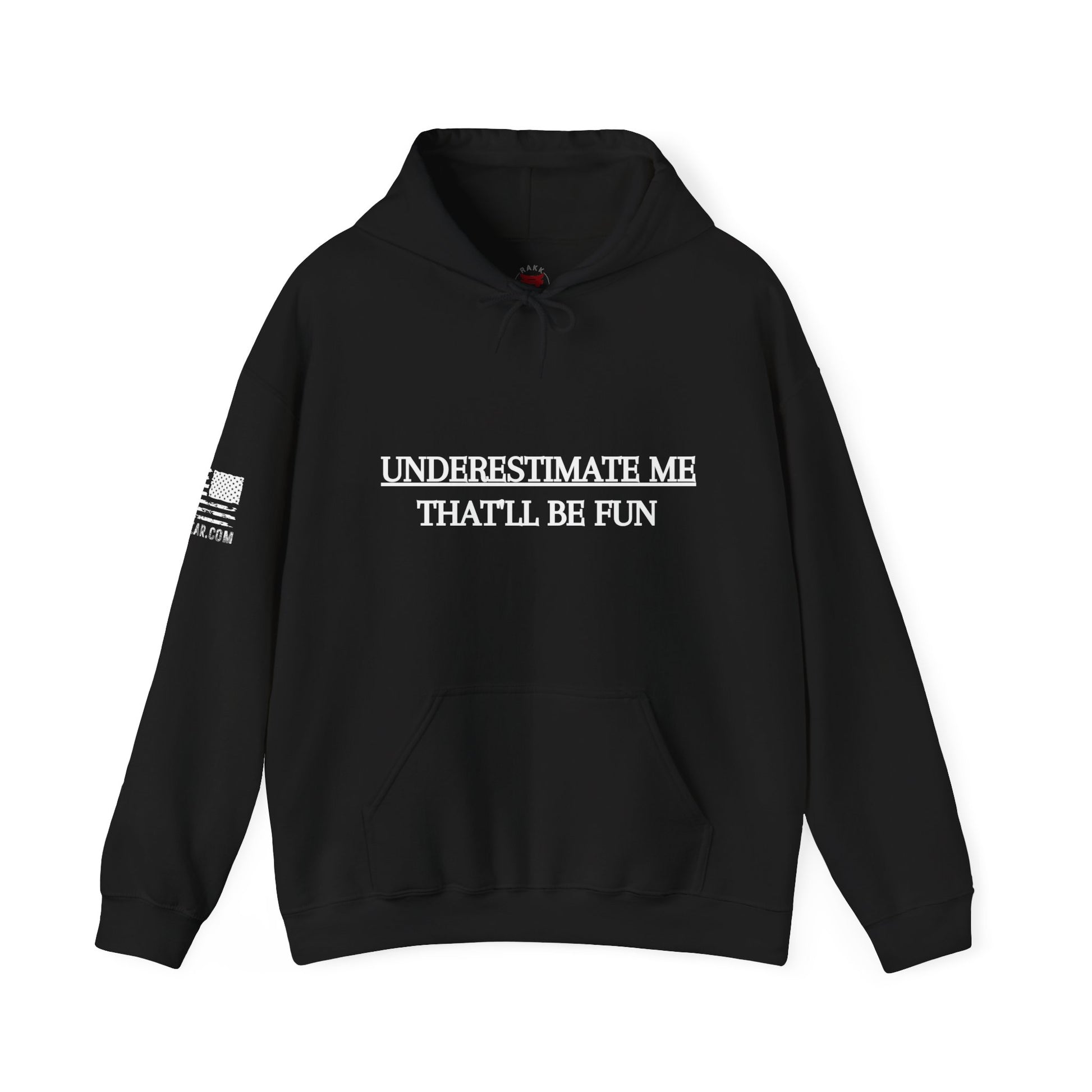 Rakkgear Underestimate Me Heavy Hoodie in black