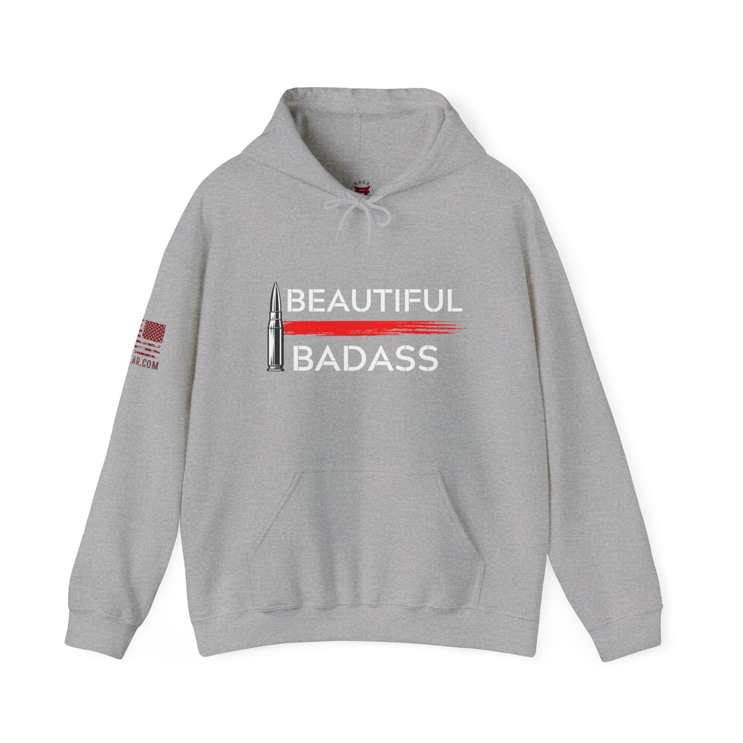 Rakkgear Beautiful Badass Heavy Hoodie in grey