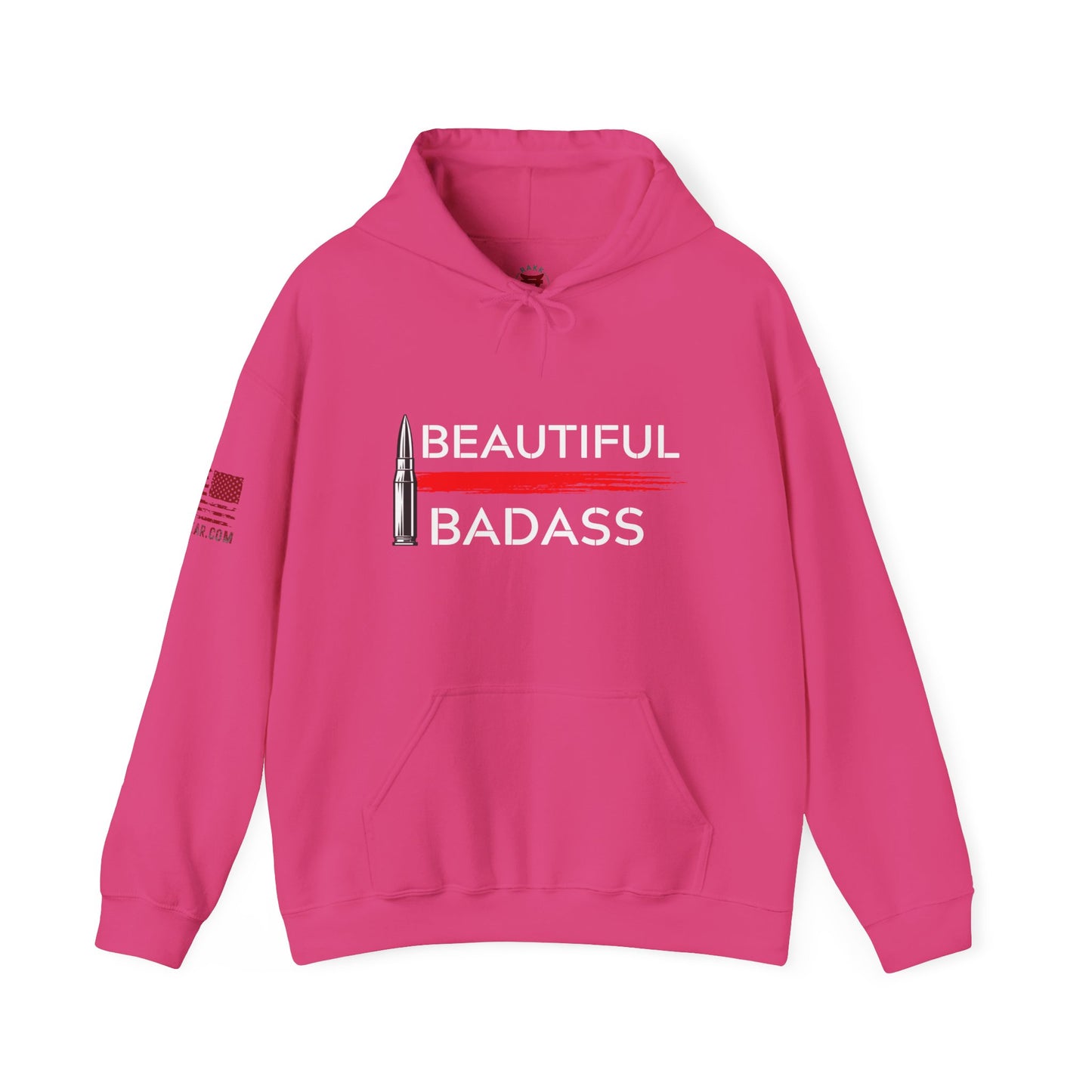 Rakkgear Beautiful Badass Heavy Hoodie in pink