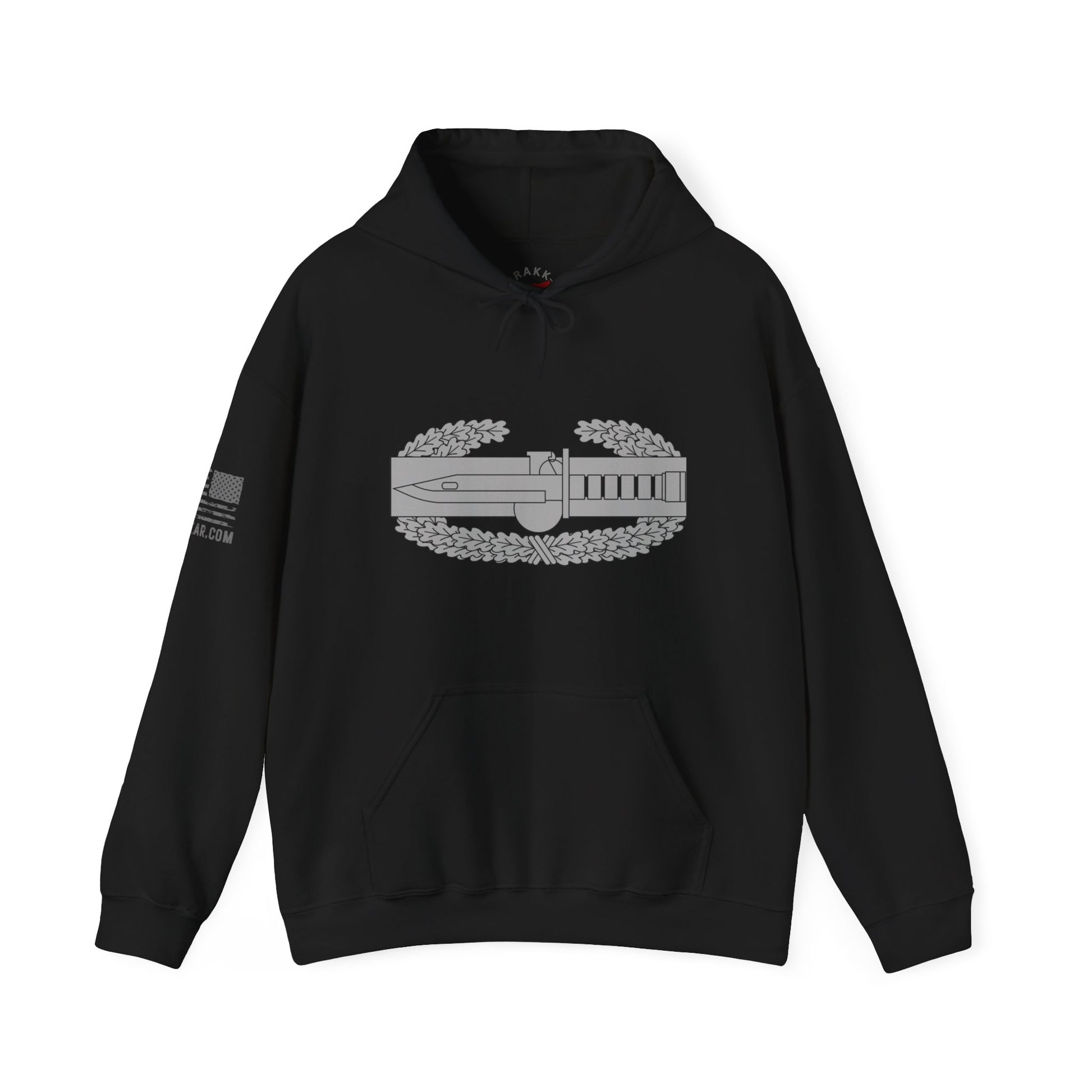 Rakkgear Combat Action Badge Heavy Hoodie in black