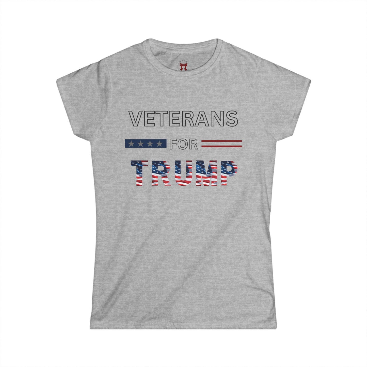 Rakkgear Women's Veterans For Trump Short Sleeve Tee in Grey