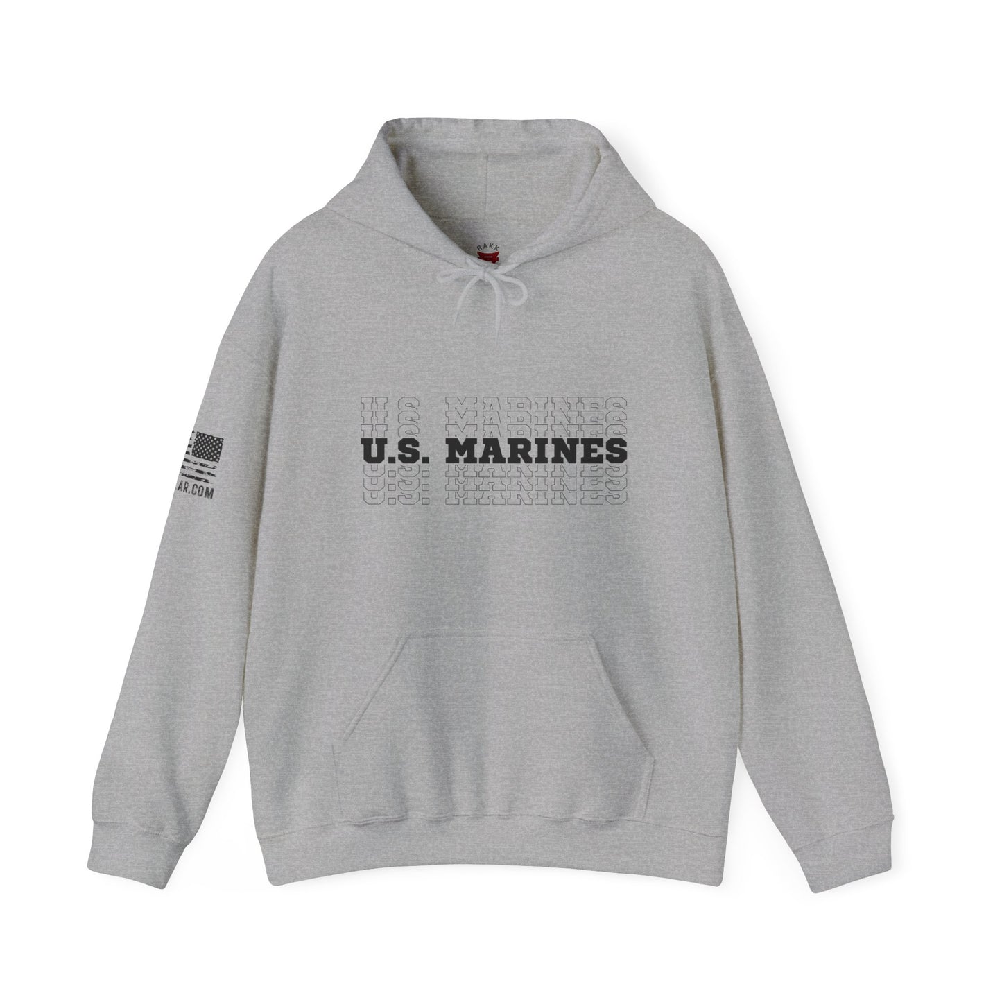 Rakkgear U.S. Marines Stacked Heavy Hoodie in grey