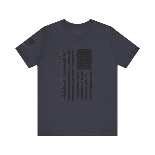 Rakkgear Never Surrender Short Sleeve Tee in Navy Blue