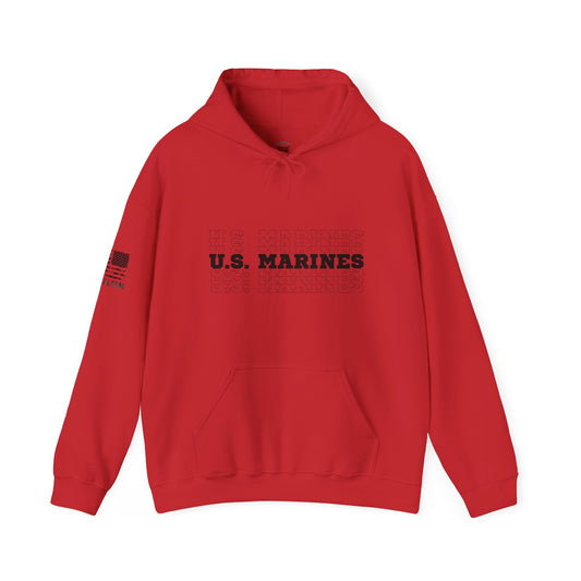 Rakkgear U.S. Marines Stacked Heavy Hoodie in red