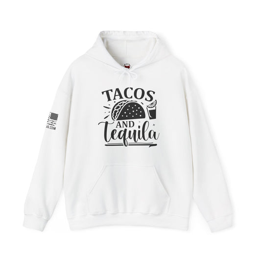Rakkgear Women's Taco's and Tequila Heavy Hoodie in white