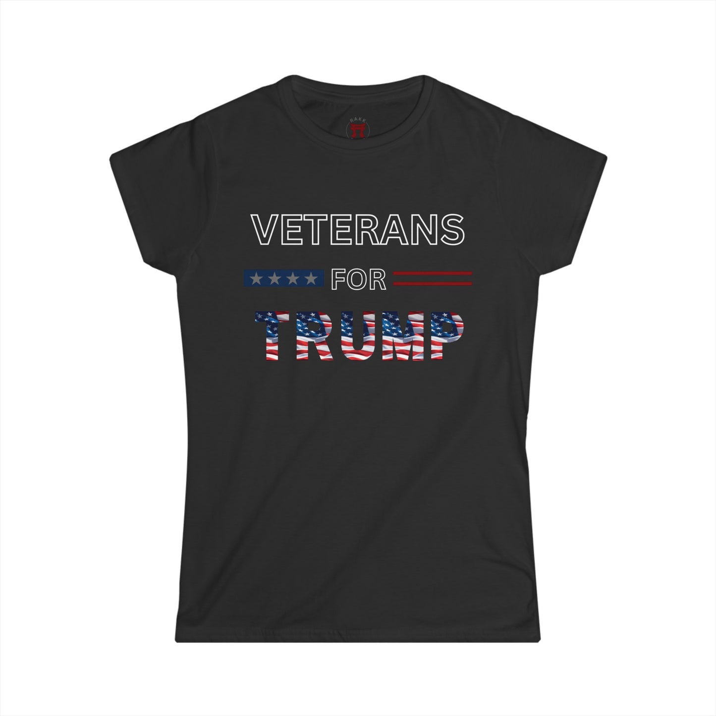 Rakkgear Women's Veterans For Trump Short Sleeve Tee in Black