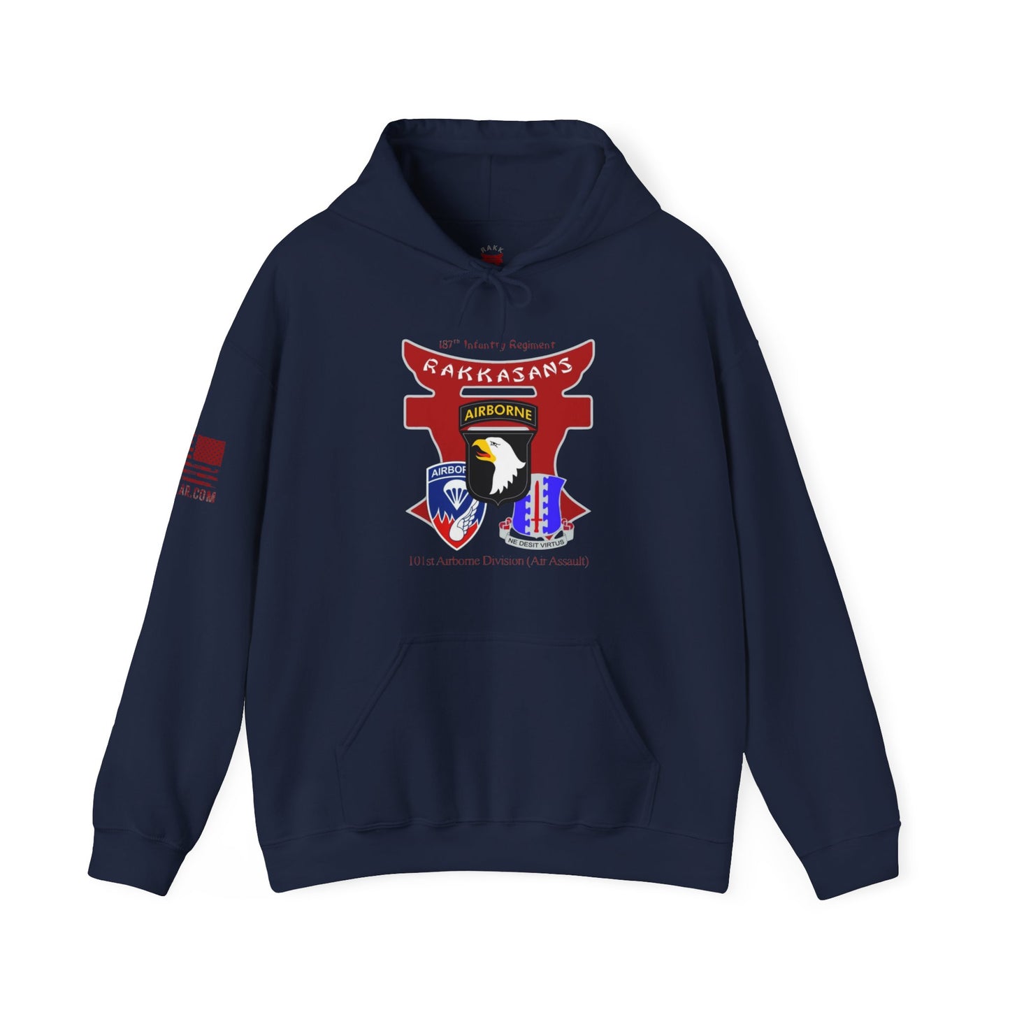 Rakkgear Women's 187 Infantry Rakkasans Heavy Hoodie in navy blue