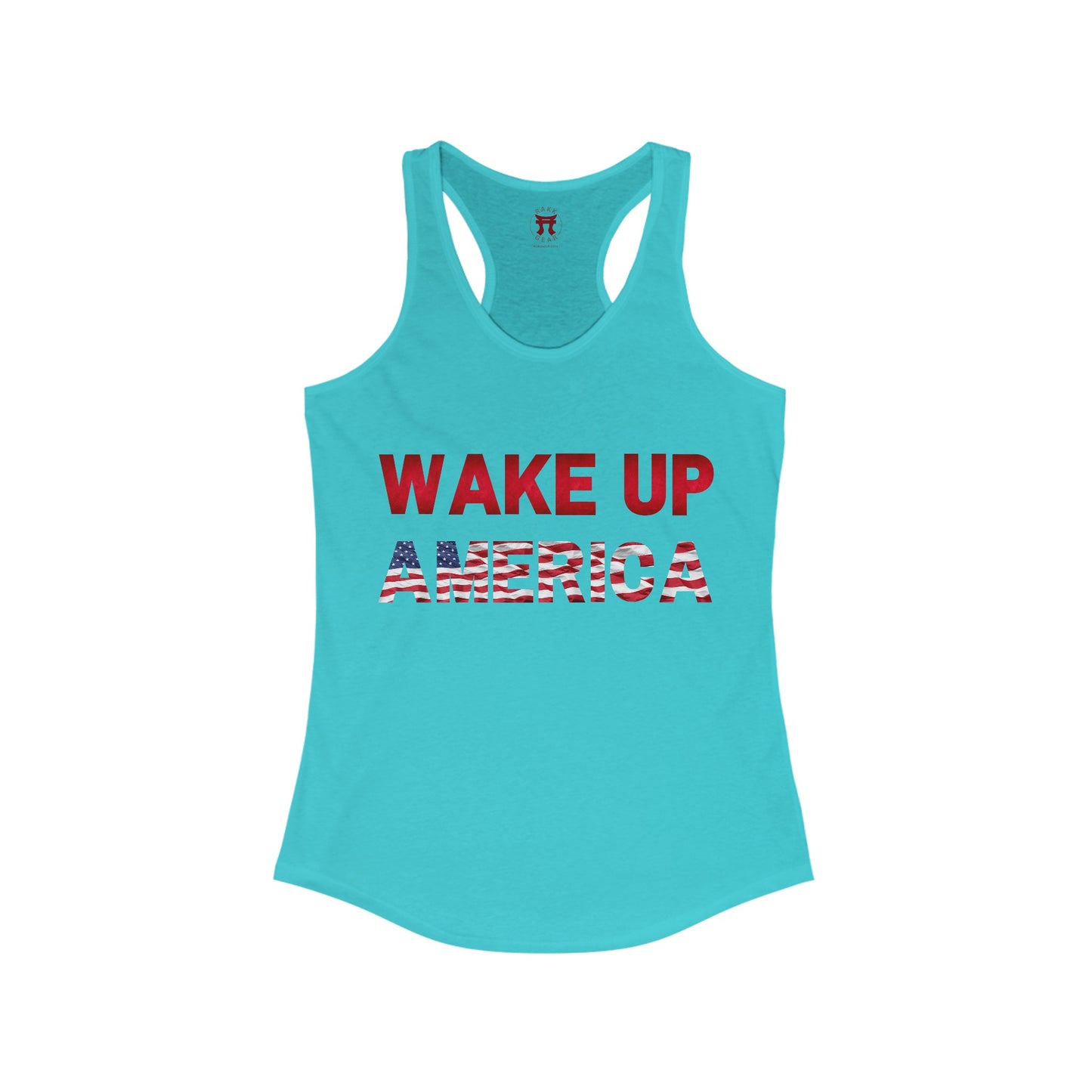 Rakkgear Women's Wake Up America Tank Top in blue