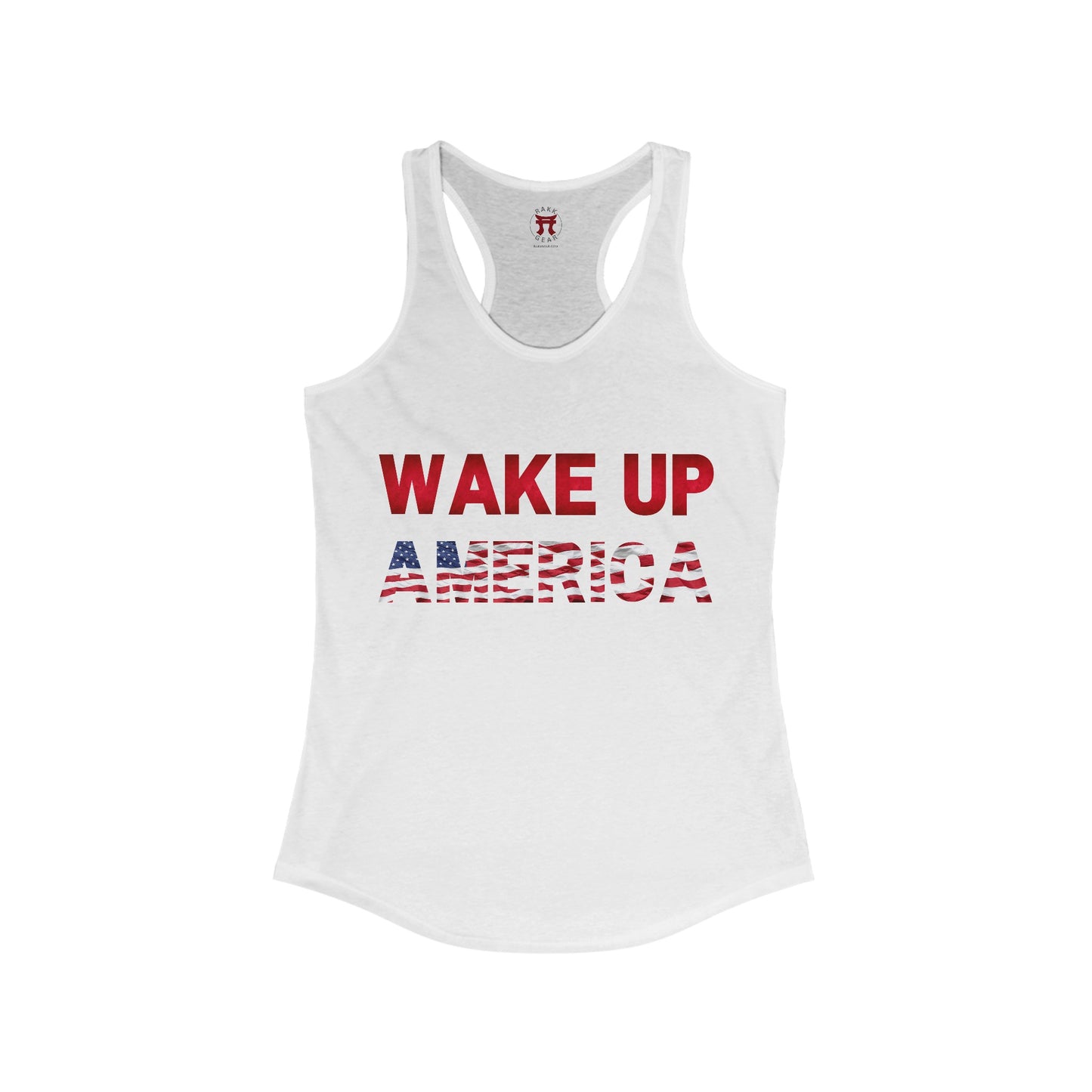 Rakkgear Women's Wake Up America Tank Top in white