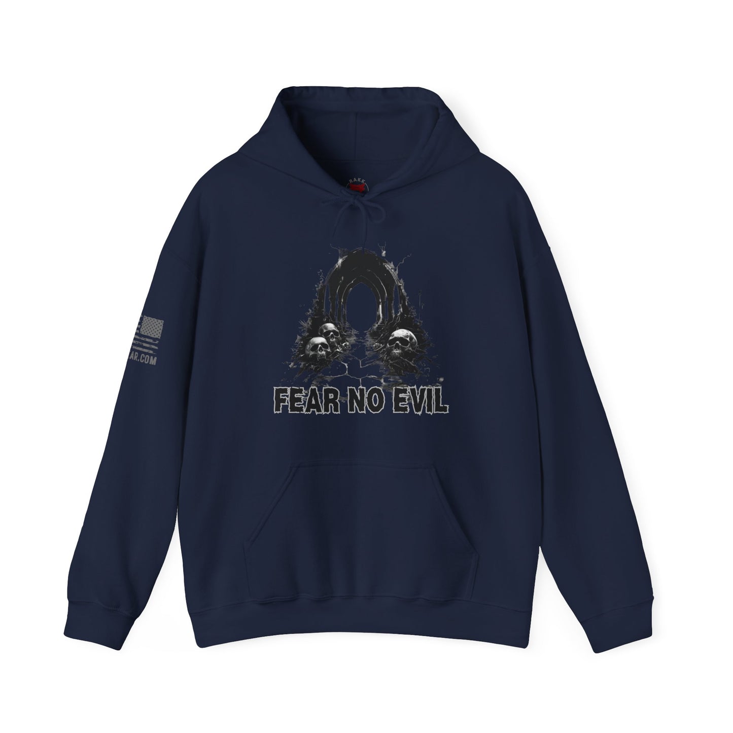 Rakkgear Fear No Evil Heavy Hoodie in Navy Blue