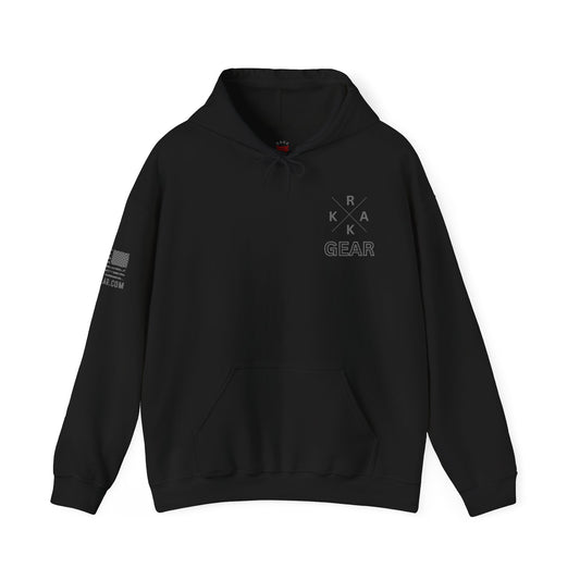 Rakkgear X- Logo Nobody's Coming Heavy Hoodie in black