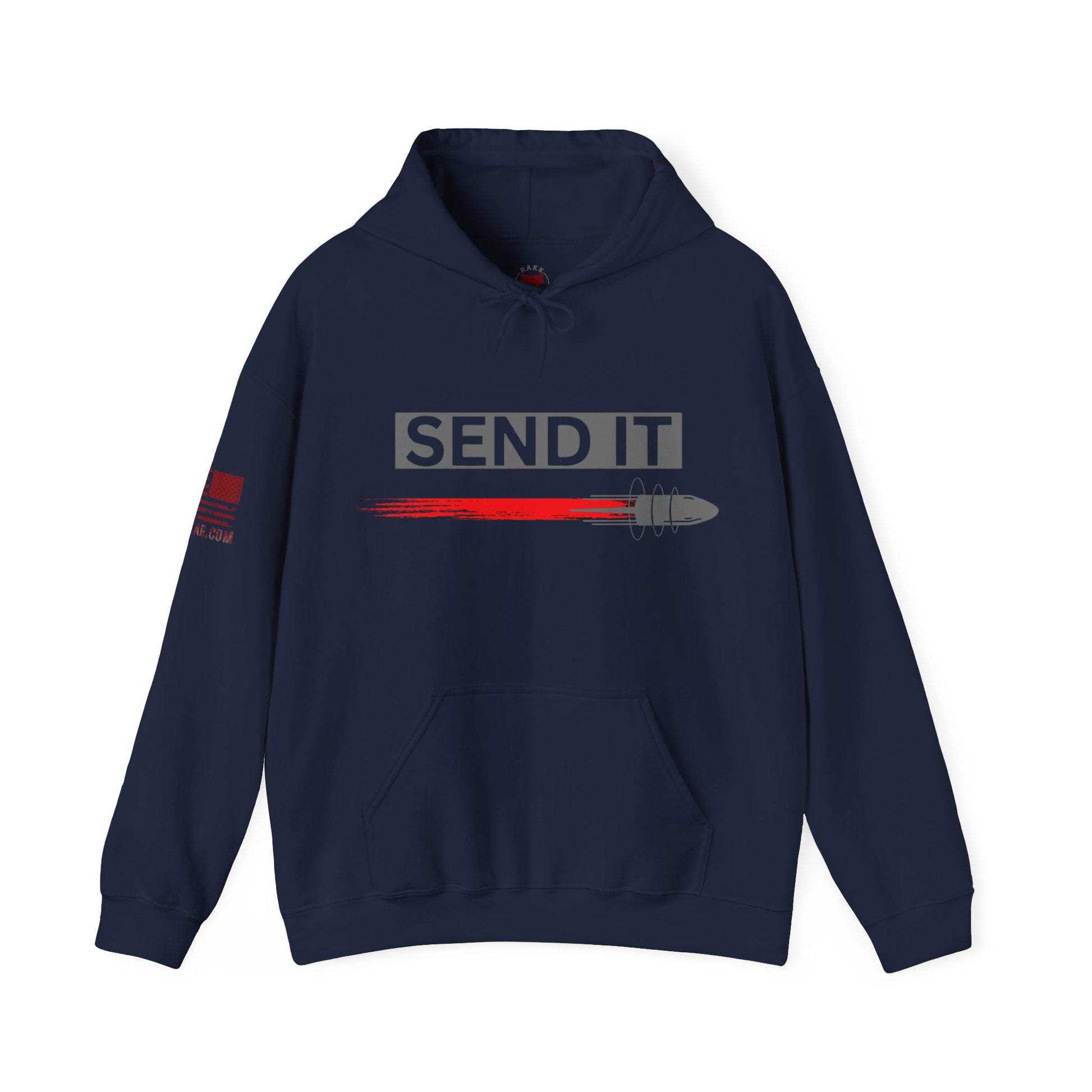 Rakkgear Send It Heavy Hoodie in navy blue