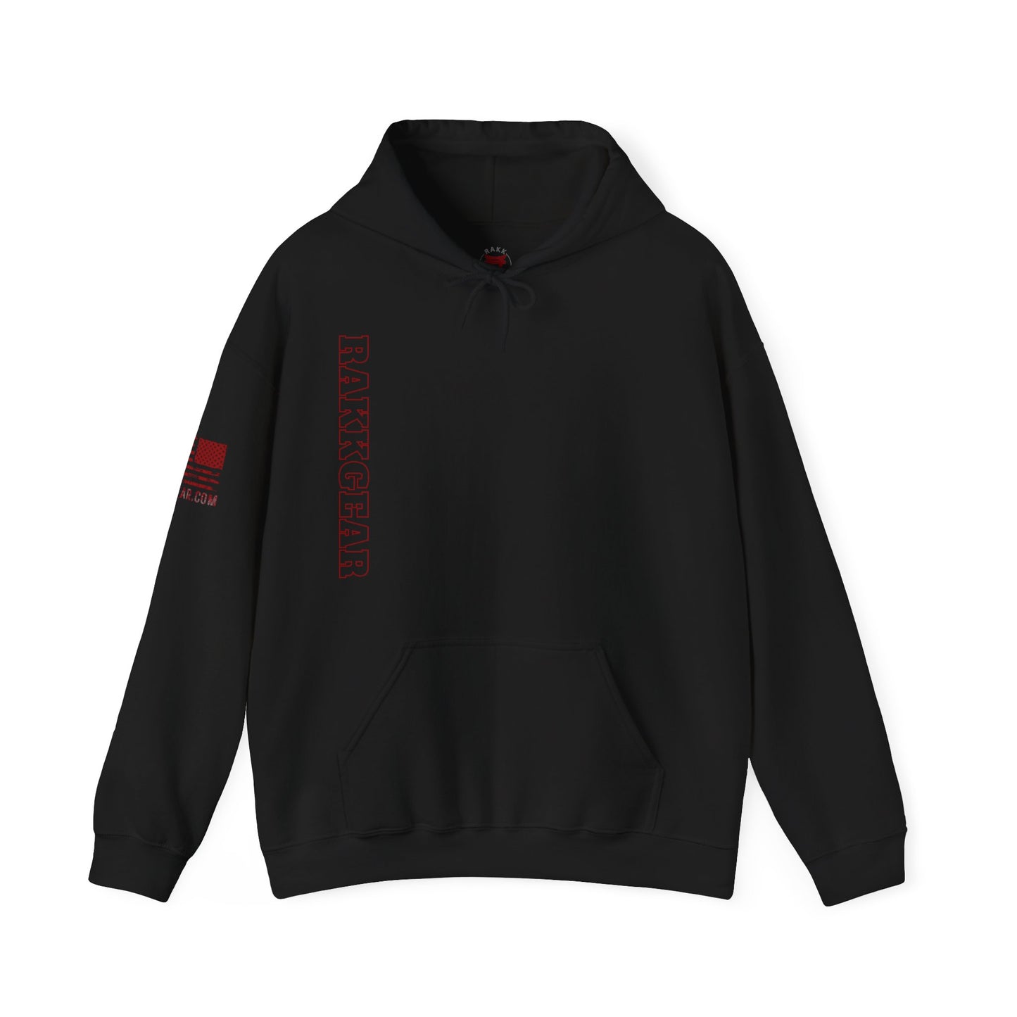 Rakkgear Red Vertical Heavy Hoodie In black