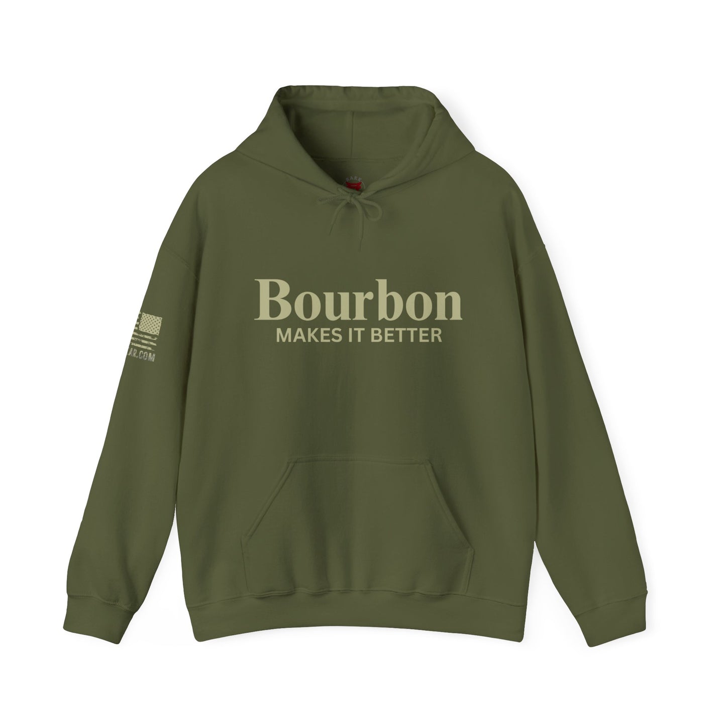 Rakkgear Bourbon Makes It Better Heavy Hoodie in military green