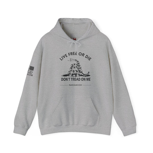 Rakkgear Live Free Or Die Heavy Hoodie in grey