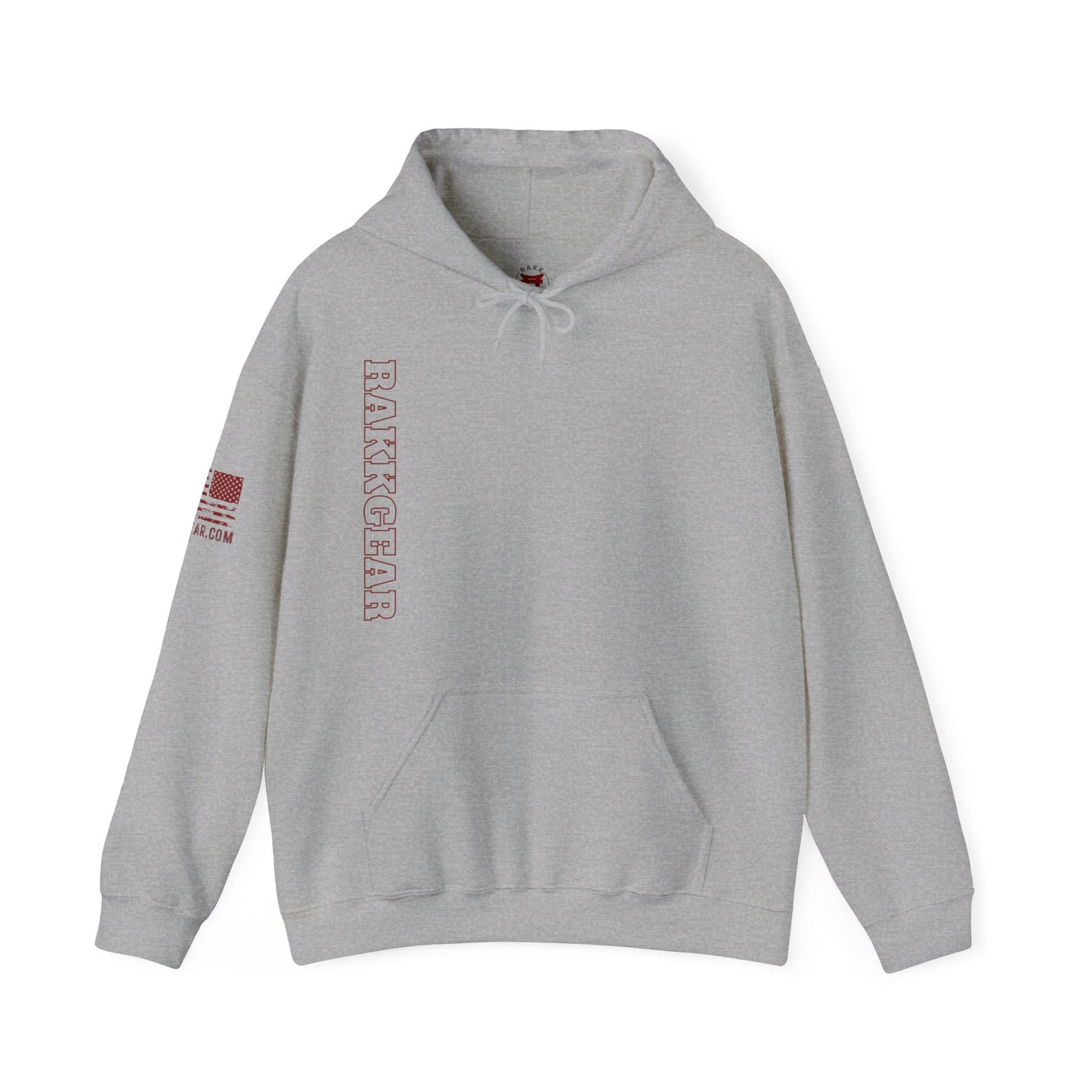 Rakkgear Red Vertical Heavy Hoodie In grey