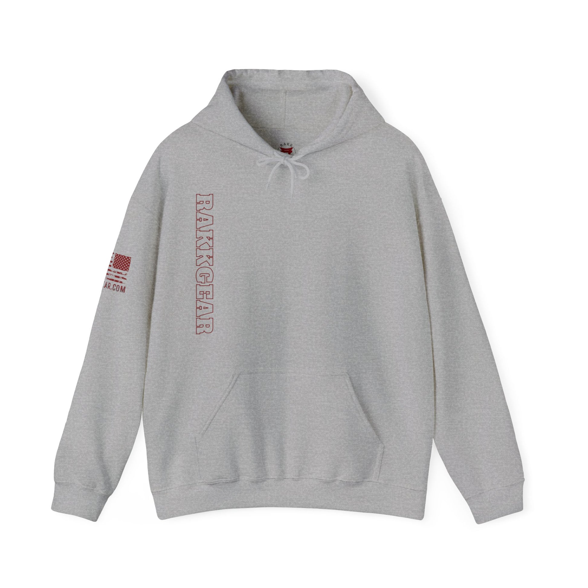 Rakkgear Red Vertical Heavy Hoodie In grey