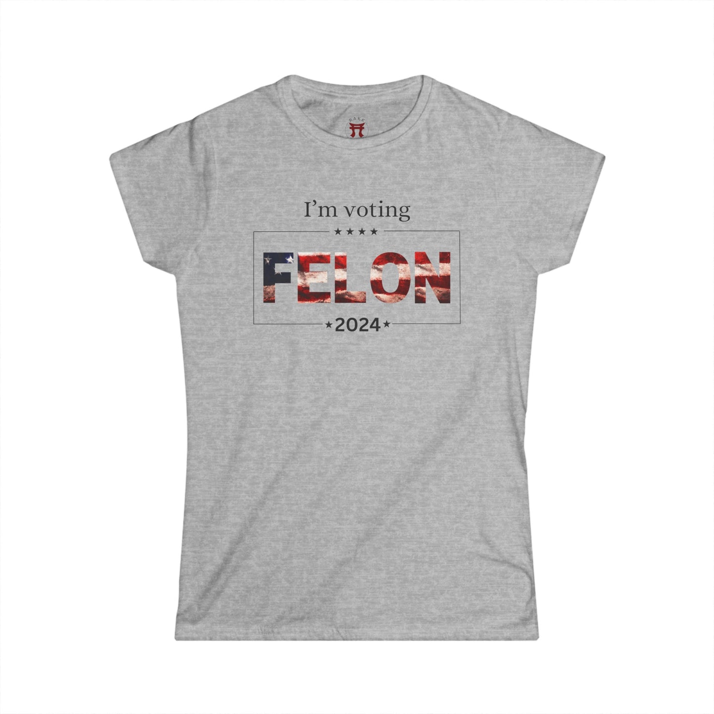 Rakkgear Women's Voting Felon Short Sleeve Tee in grey