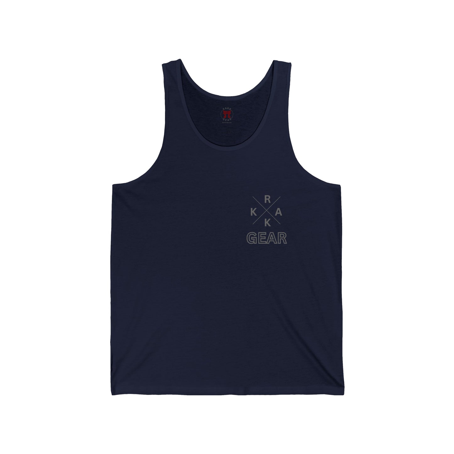 Rakkgear Men's X Logo Tank Top in navy blue