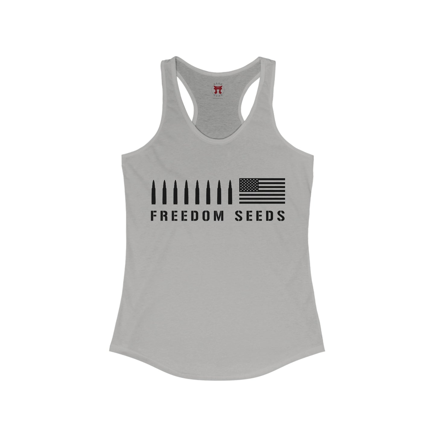 Rakkgear Women's Freedom Seeds Racerback Tank in Grey