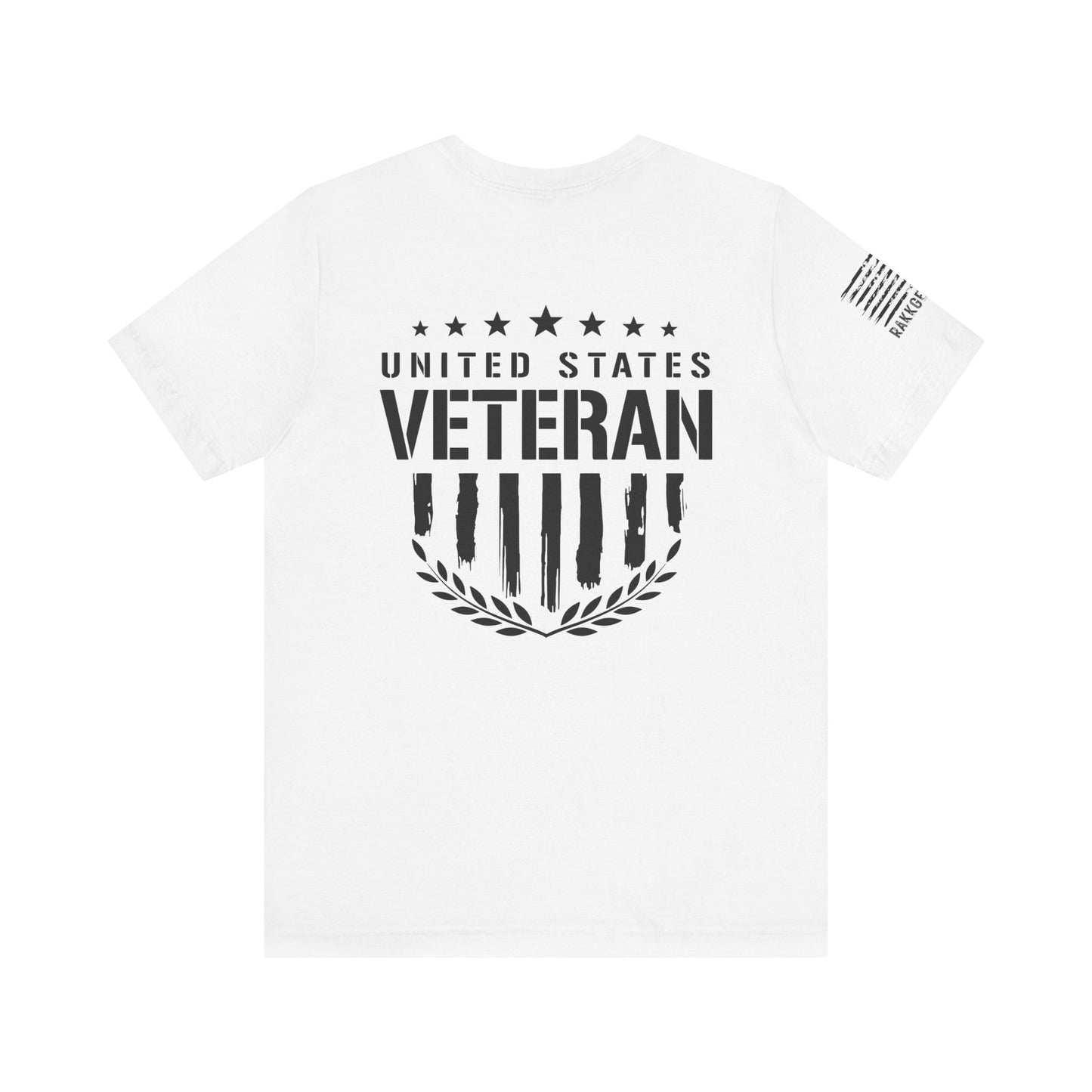 Rakkgear US Veteran back of shirt Short Sleeve Tee in White