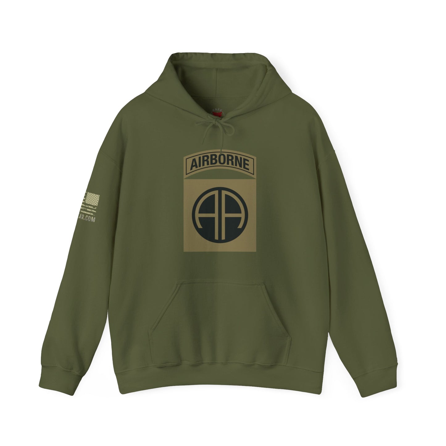 Rakkgear 82nd Airborne Camo Heavy Hoodie in military green