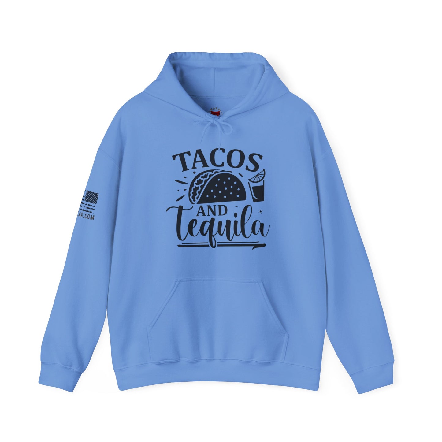 Rakkgear Women's Taco's and Tequila Heavy Hoodie in blue