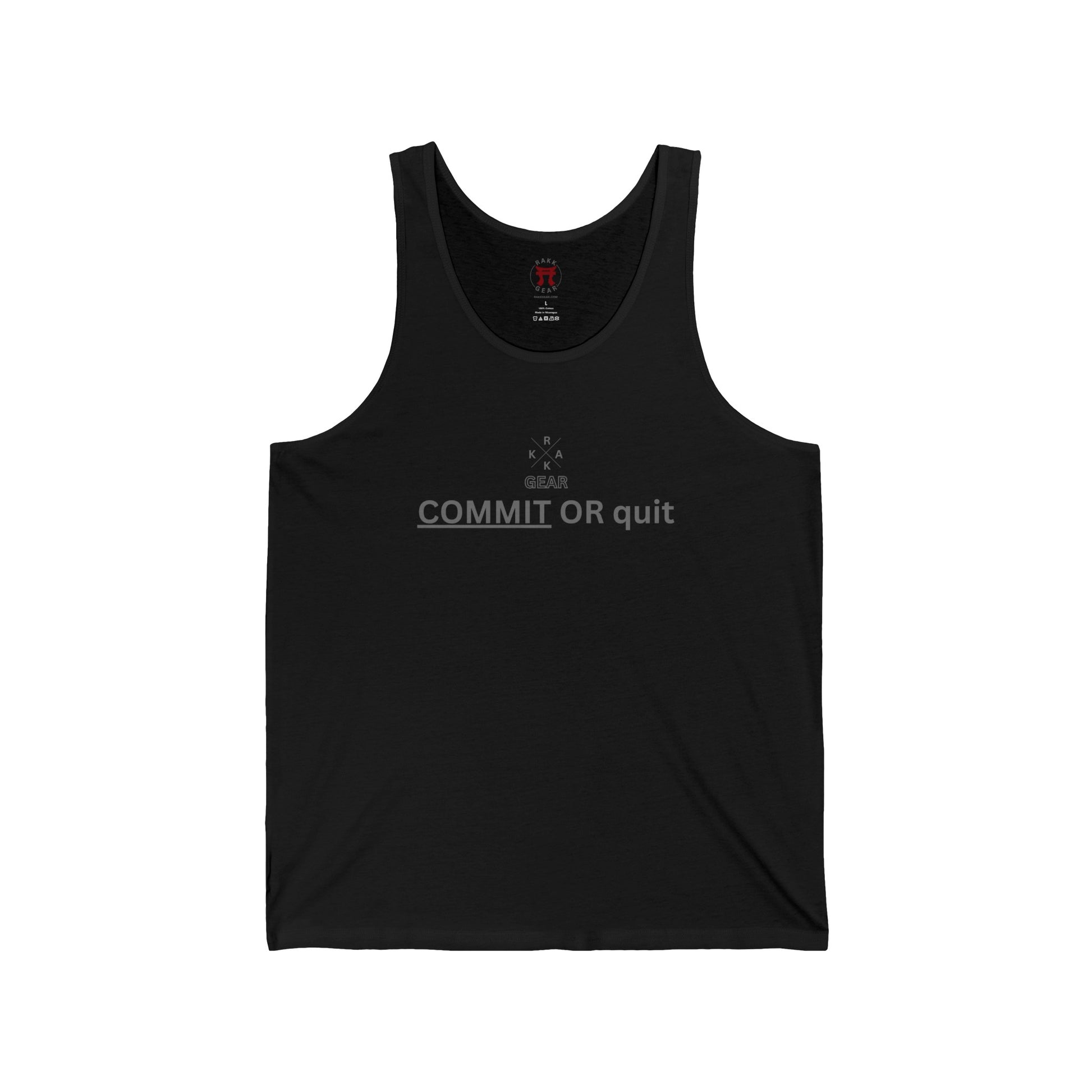 Rakkgear Commit Or quit Tank Top in black