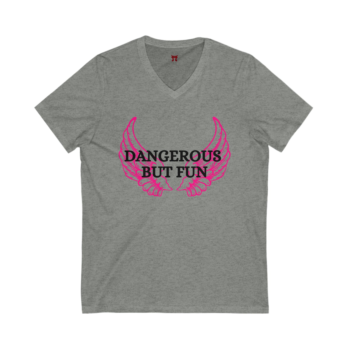 Rakkgear Women's Dangerous But Fun V-Neck Tee in sports grey