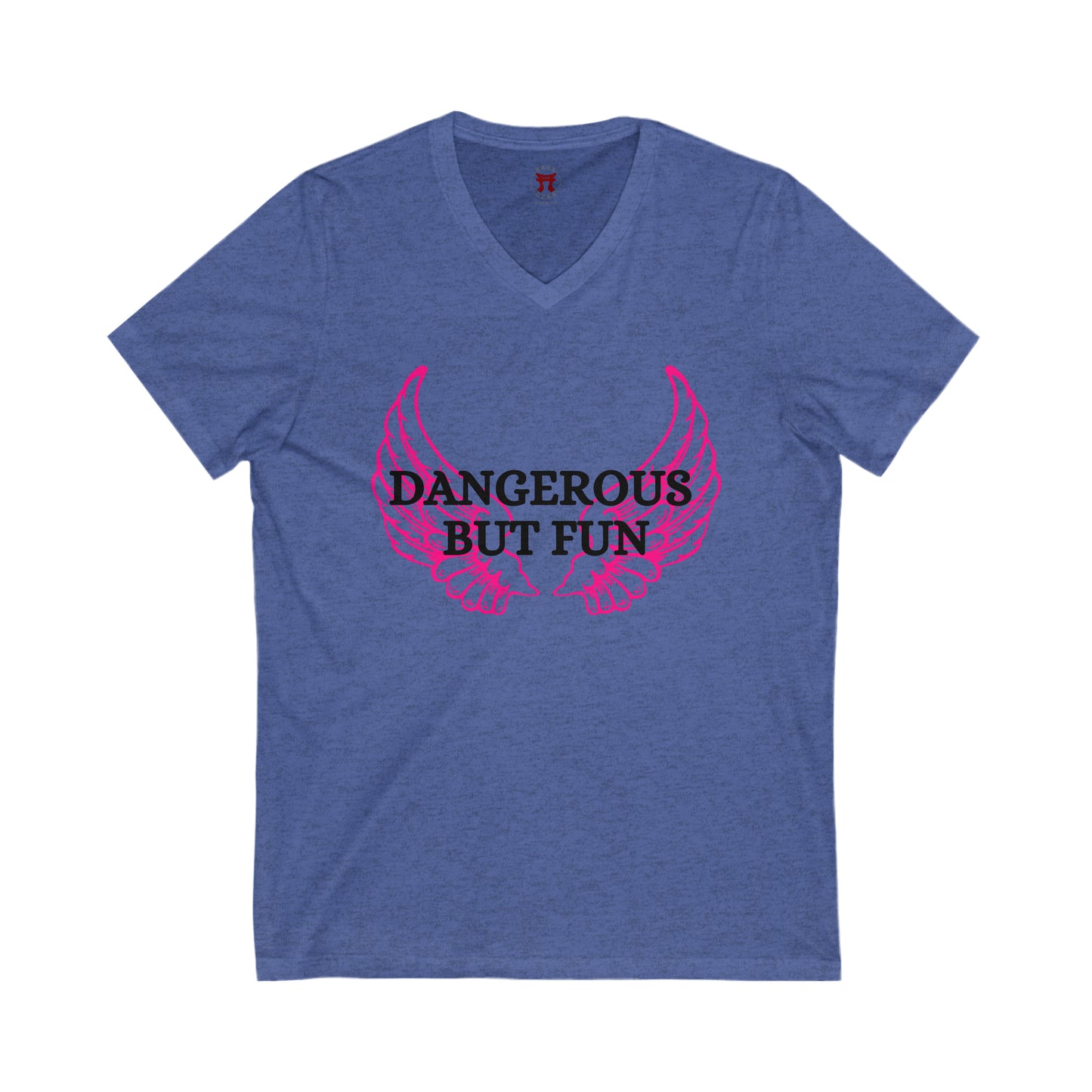 Rakkgear Women's Dangerous But Fun V-Neck Tee in blue