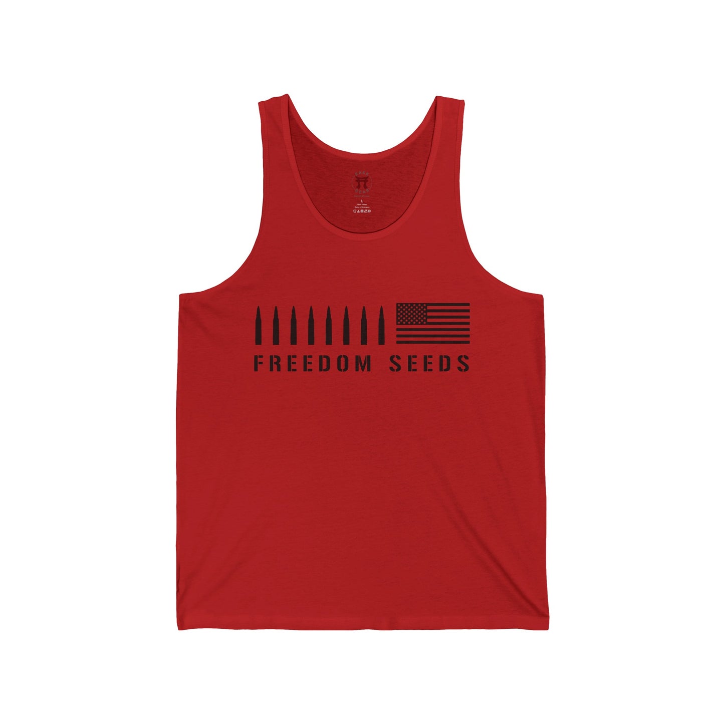 Rakkgear Freedom Seeds Tank Top in red with black lettering