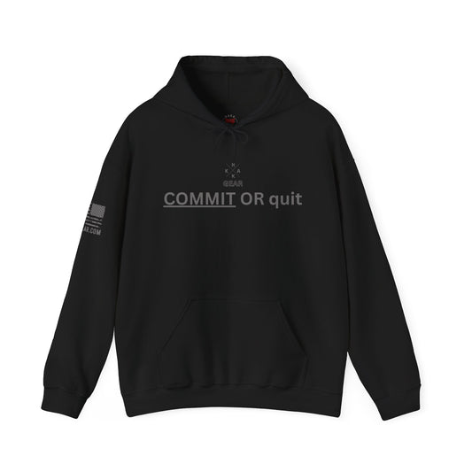 Rakkgear Commit or quit Heavy Hoodie in black