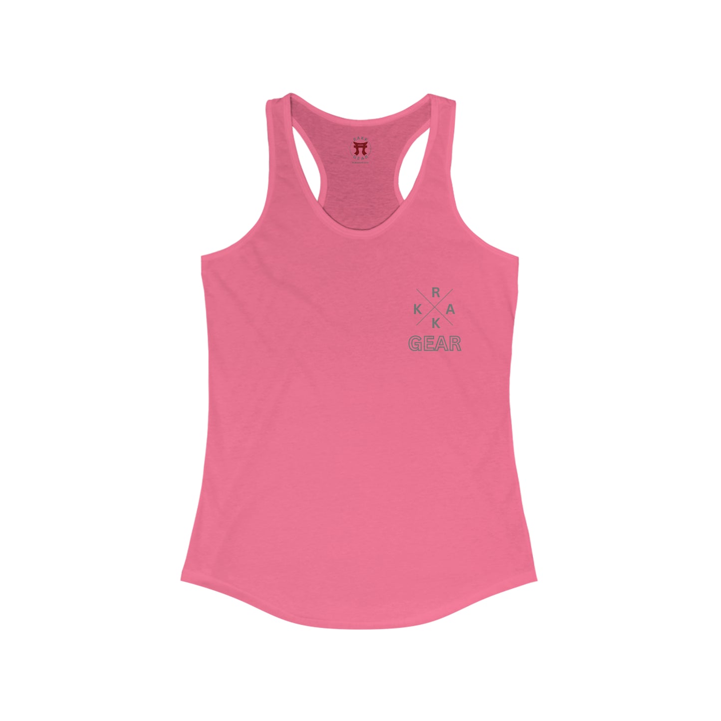 Rakkgear Women's X Logo Pink Tank Top with iconic X Logo on upper right chest, a symbol of strength and individuality