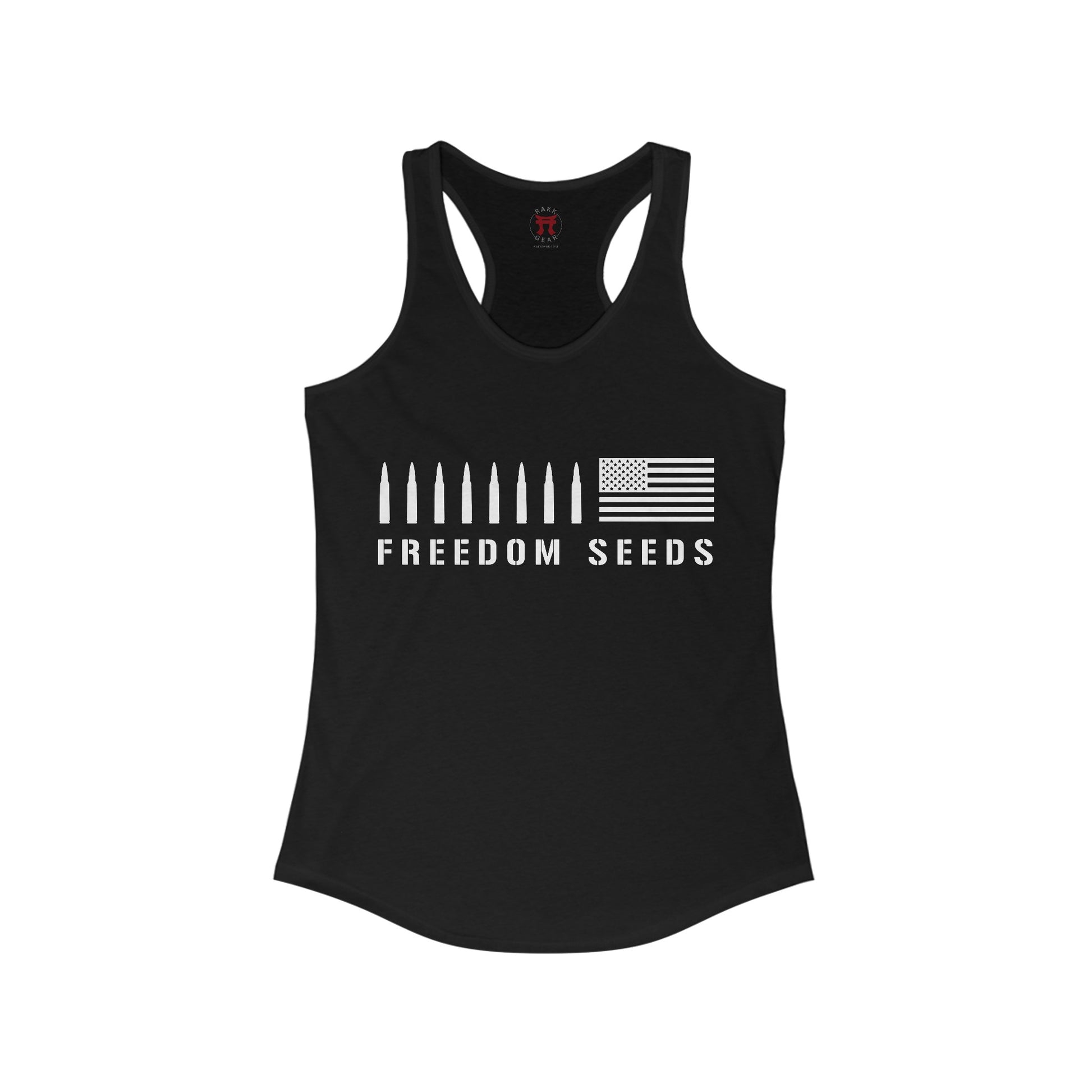 Rakkgear Women's Freedom Seeds Racerback Tank in black