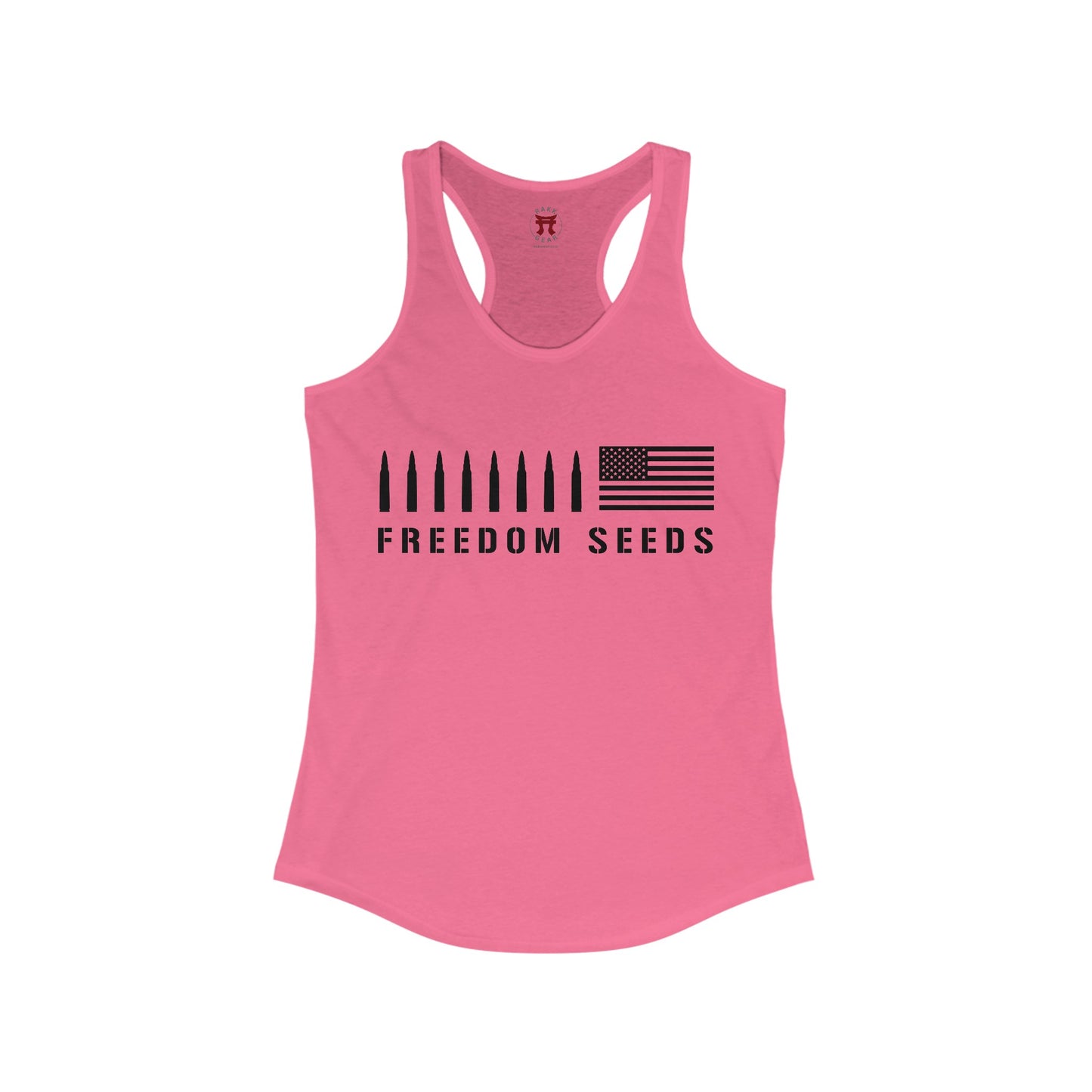 Rakkgear Women's Freedom Seeds Racerback Tank in hot pink