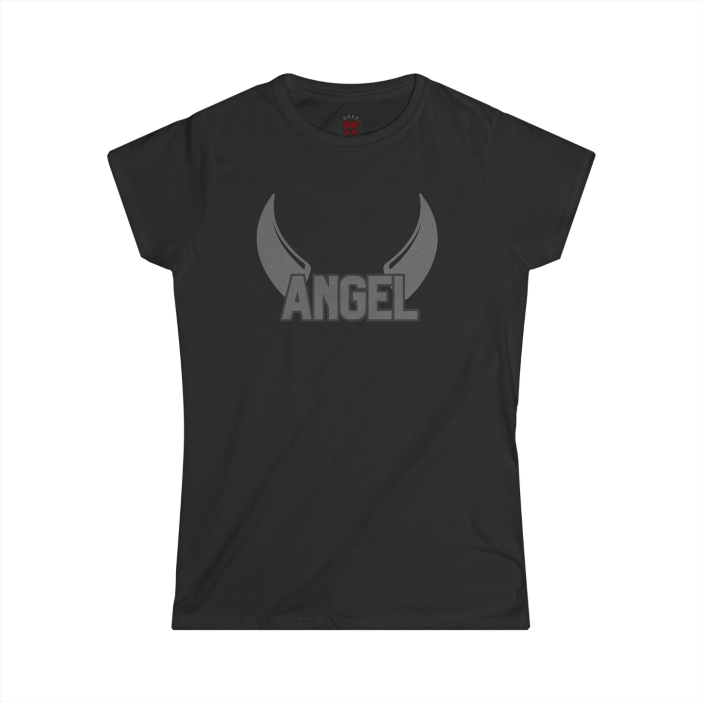 Rakkgear Women's Angel Horns Short Sleeve Tee in black