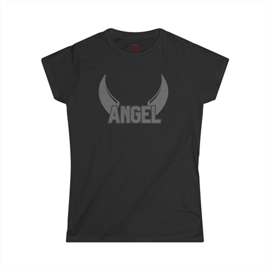 Rakkgear Women's Angel Horns Short Sleeve Tee in black