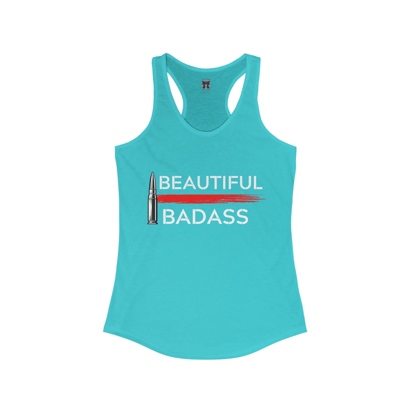 Rakkgear Women's Beautiful Badass Tank Top in turquoise