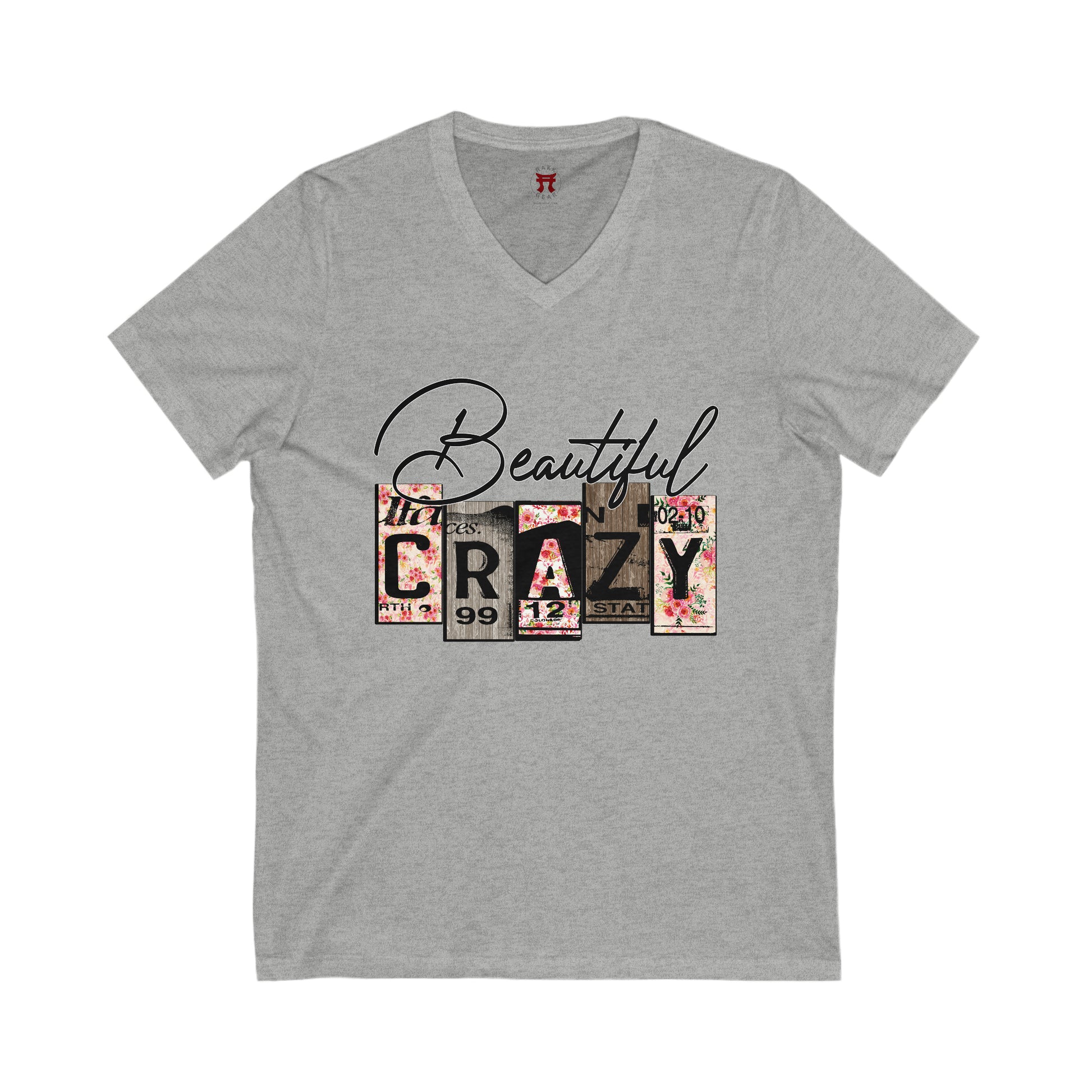 Rakkgear "Beautiful Crazy" Women's Athletic Heather V-Neck T-shirt