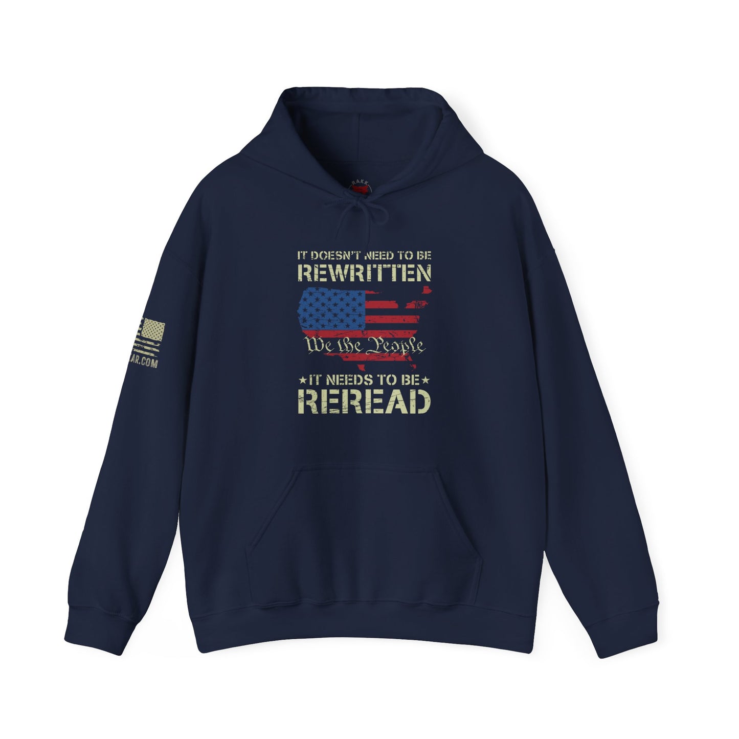 Rakkgear It Doesn't Need To Be Heavy Hoodie in navy blue