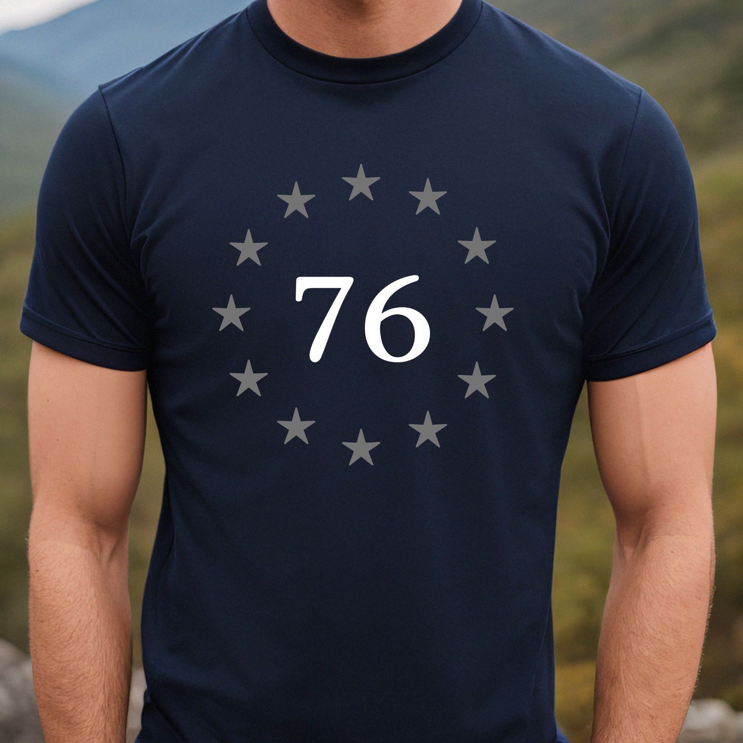 Rakkgear 76 Stars Short Sleeve Tee in navy blue