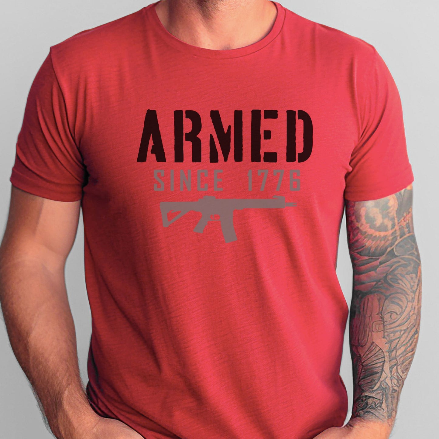 Rakkgear Armed Since 1776 Short Sleeve Tee in red