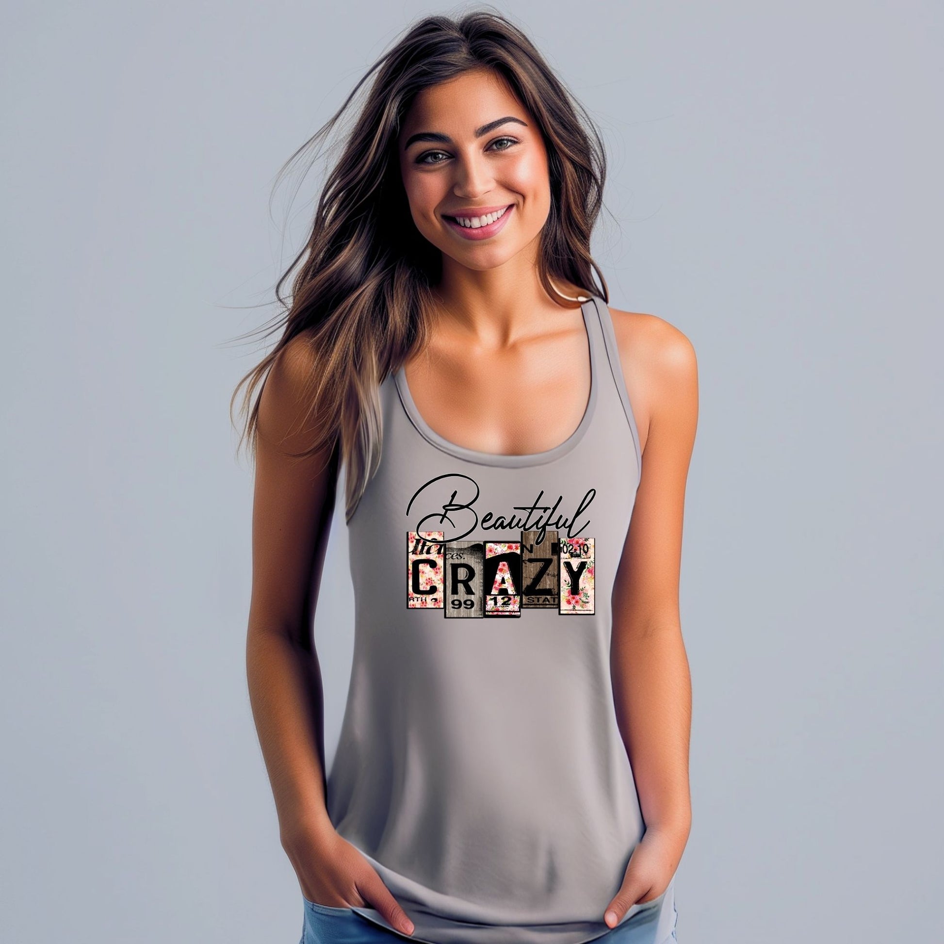 Rakkgear Women's Beautiful Crazy Tank Top in grey