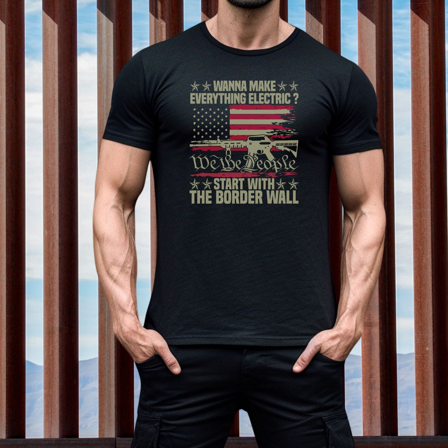 Rakkgear Build The Wall Short Sleeve Tee in Black