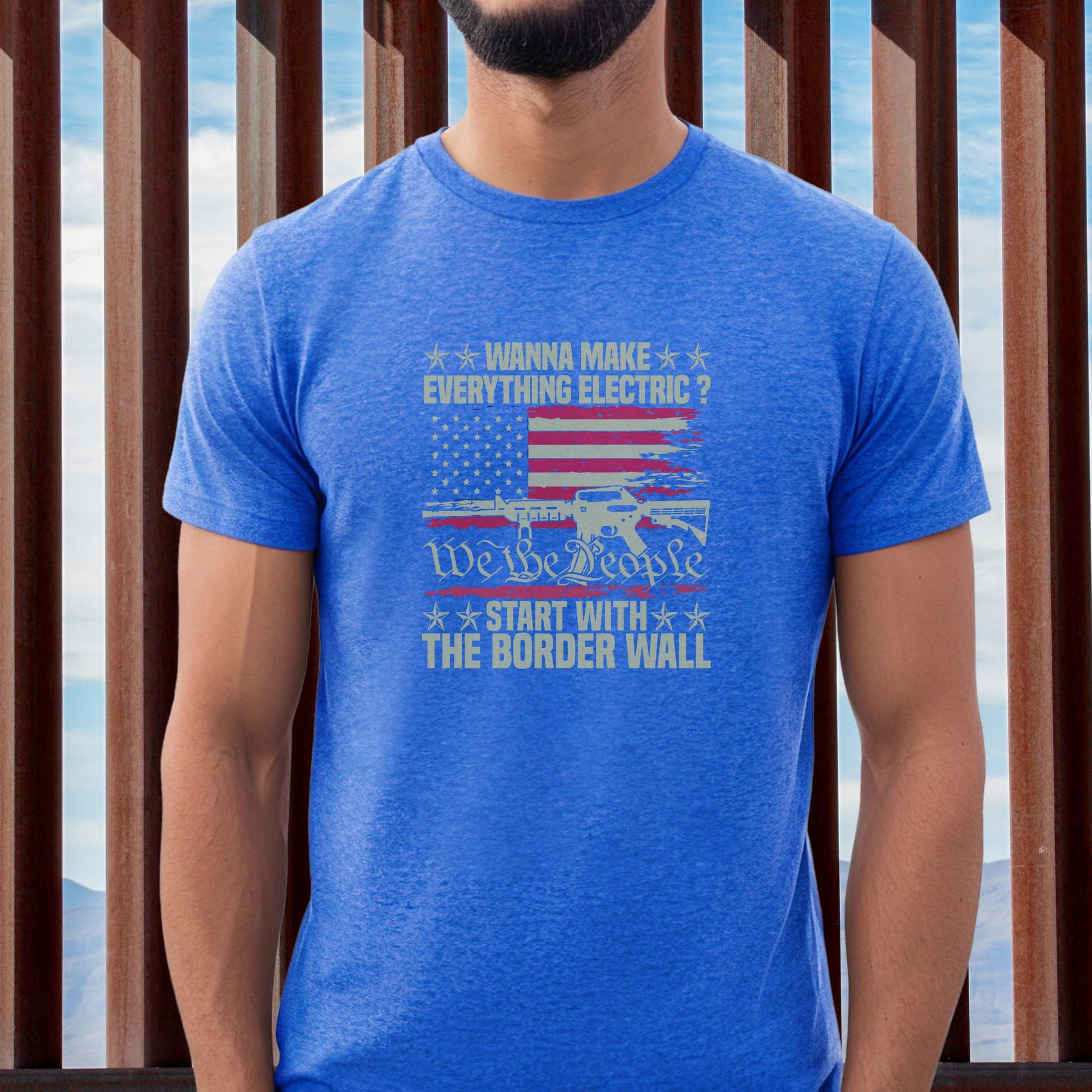 Rakkgear Build The Wall Short Sleeve Tee in Blue