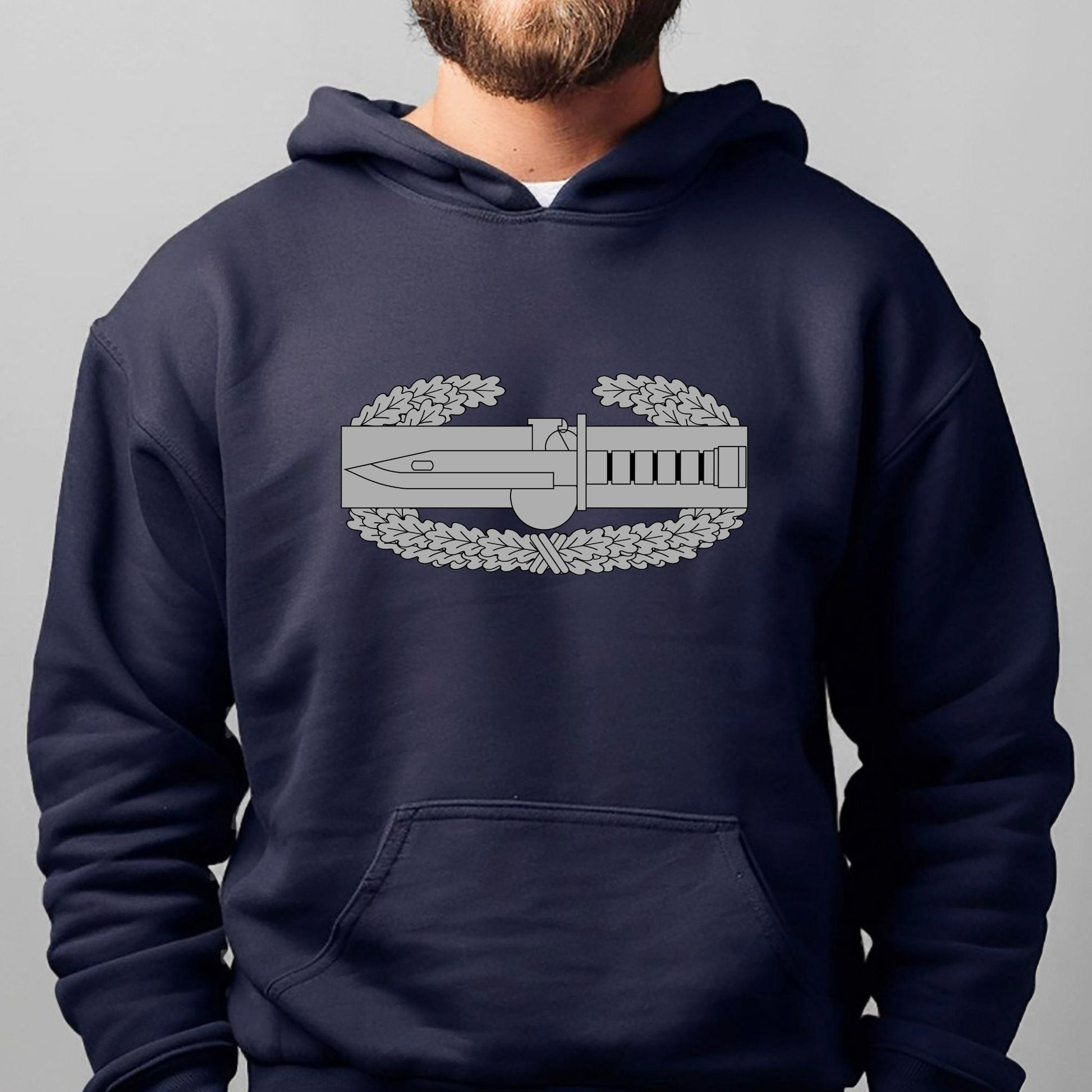 Rakkgear Combat Action Badge Heavy Hoodie in navy blue